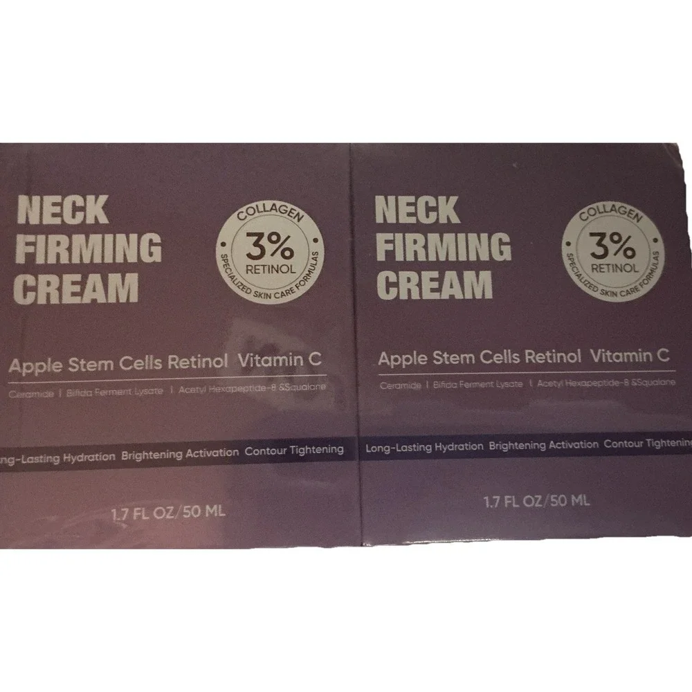 2 Pack Neck firming Cream - Apple Stem Cells Retinol & Vit. C Sealed New 2 Pk